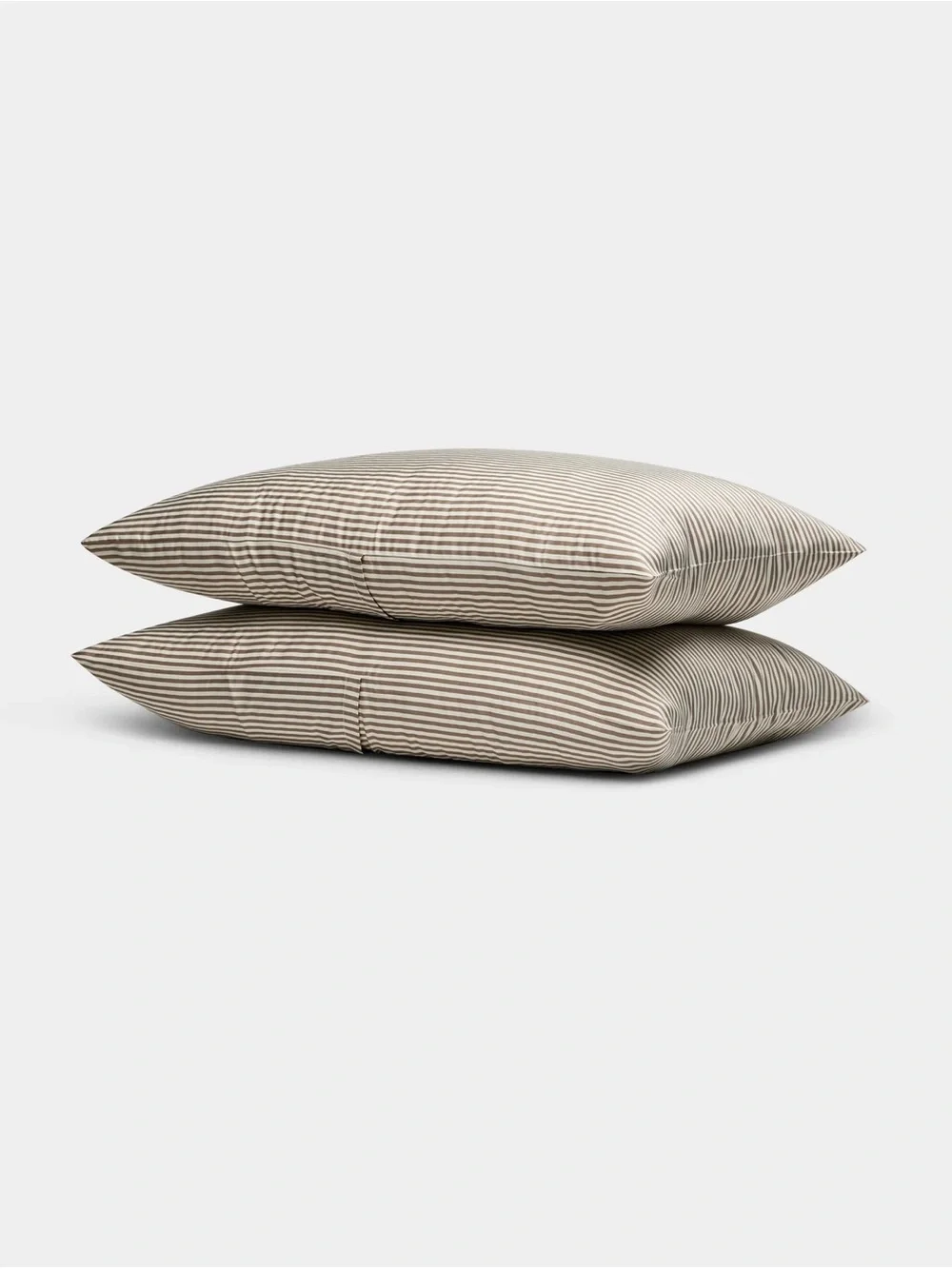 Cozy Earth Striped King Pillowcase Set in Ebony (Taupe and White) NWT